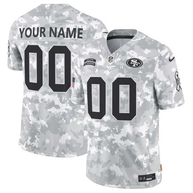 Mens San Francisco 49ers Active Player Custom 2024 F.U.S.E Arctic Camo Salute To Service Limited Stitched Football Jersey